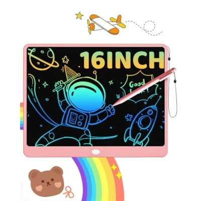 Image of ORSEN Kids Toys 16inch LCD Writing Tablet Doodle Board for 3 4 5 6 7 8 Years Old Boys Girls, Drawing Magnetic Learning Toys, Birthday Travel Gift Toddlers (Pink)