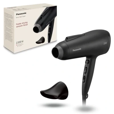 Image of Panasonic EH NE85 K895 Fast Dry Series Ionic Hair Dryer with Diffuser, Air Boost &amp; Concentrator Nozzles, Heat Protection Mode, Ion Technology, 2300W, Easy Clean Filter, Black