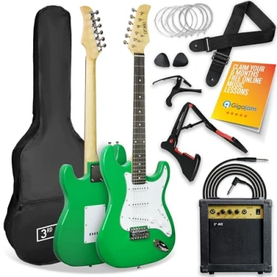 Image of 3RD AVENUE Full Size 4/4 Electric Guitar Bundle Green, Green
