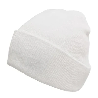 Image of Beanie Hat Plain White Soft Comfortable Casual for Men Women Warm Knitted Winter Woolly Skully Ski Headwear