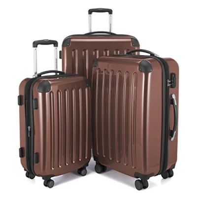 Image of HAUPTSTADTKOFFER Alex Set of 3 Hard side Luggages Trolley Suitces Expandable, (S, M &amp; L), brown