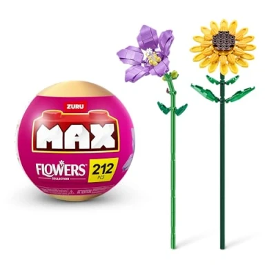 Image of MAX Premium Flowers Building Bricks Collection (up to 243 pieces, 2 per capsule, 10 collect). (Platycodon and Sunflower, 1 Capsule)