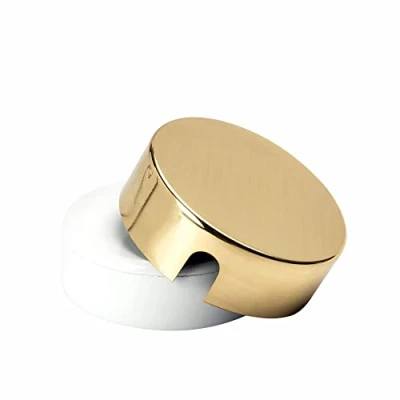 Image of junction box made of brass canopy, ceiling box, rosette, shiny brass, cover gold (brass).