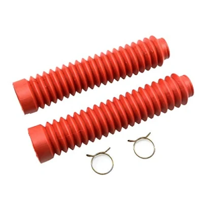 Image of Motorcycle Front Shock 30mm Fork Rubber Boots Dust Jacket Cover For Honda Kawasaki Suzuki Yamaha Dirt Bike Off Road Custom (Red)