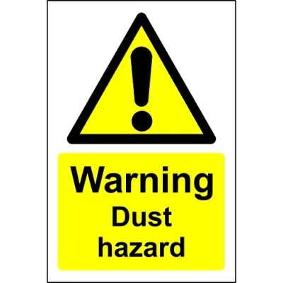 Image of Warning signs Danger dust hazard Safety sign 1.2mm Rigid plastic 200mm x 150mm