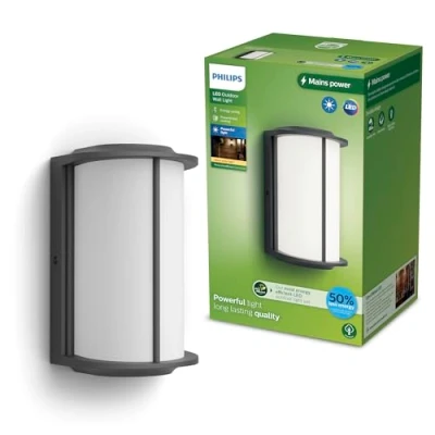 Image of Philips LED outdoor wall light Reese UE, anthracite, aluminium, IP44