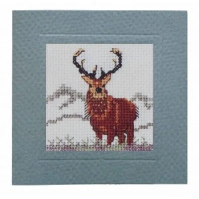 Image of Stag Card Cross Stitch Kit By Textile Heritage MCSA