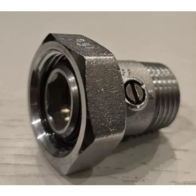 Image of TC Radiator Lockshield Valve Tail Union 1/2&quot; x 3/4&quot; with Isolating