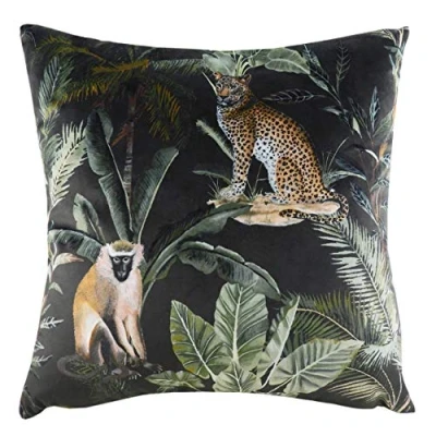 Image of Evans Lichfield Kibale Animals Tropical Printed Feather Filled Cushion Multicolour One Size