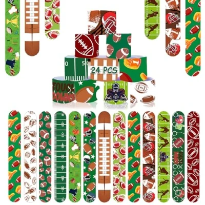 Image of Acuiwer Slap Bracelet Wrist Bands Bulk for Kids Party Bag Fillers Supplies Flavors Gift Girls Boys Birthday Christmas (Baseball 24 pcs)