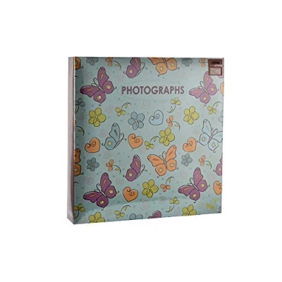 Image of Arpan Large Slip In Pockets 3 Ring Binder Photo Album Holds 500 6x4&quot; Photos Wedding, Baby Birthday (Butterfly)