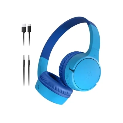 Image of BELKIN SoundForm Mini AUD002BTBLV3 Wireless Bluetooth Kids Headphones Blue, Blue