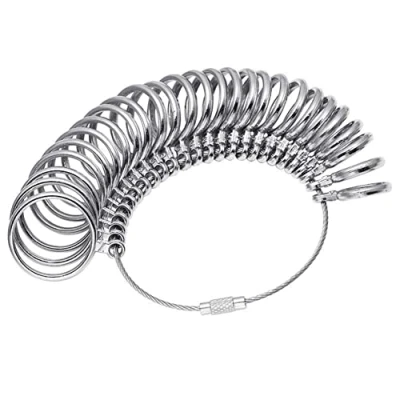 Image of Yesmin Ring Sizer Gauge Set,Metal Finger Sizing Measuring Tool Size Measurements UK A Z Metal Steel