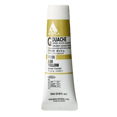Image of Holbein Acryla Designer Gouache Ash Yellow 20ml tube