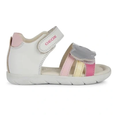 Image of Geox Baby B Alul Girl A Sandal, White Multi Coloured, 7 UK Child