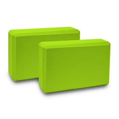 Image of Zangco 2 Pack High Density Yoga Blocks Non Slip EVA Foam Support for Yoga, Pilates, and Flexibility Training (Green Foam)