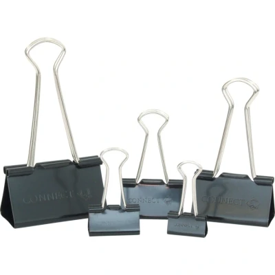 Image of Q Connect Foldback Clip 24mm Black (10 Pack) KF01283