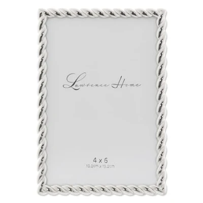 Image of Lawrence Frames Rope Design Metal Frame, 4x6, Silver
