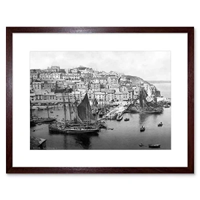 Image of Wee Blue Coo Vintage Photo Brixham England History Old Framed Wall Art Print