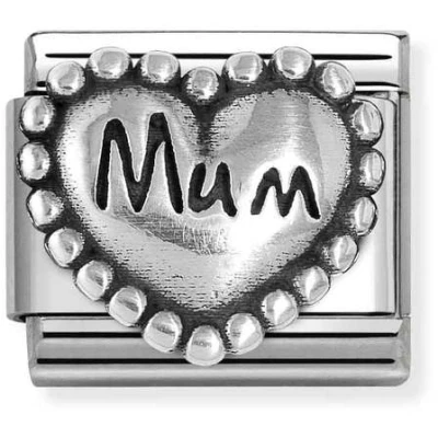 Image of Nomination Heart with Dots Mum Charm