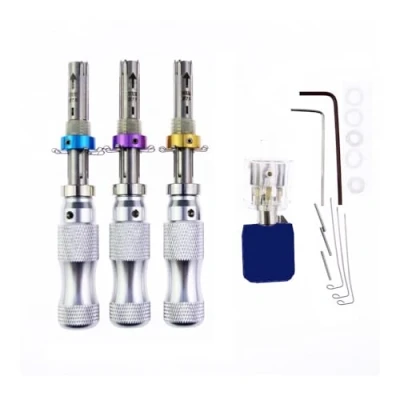 Image of TPM Go 3pcs Tubular Lock Pick Tools with Transparent Lock,Locksmith Practice Set