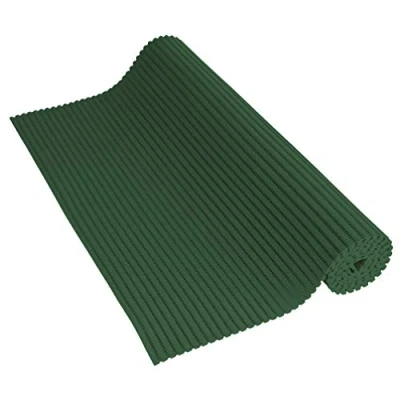Image of Venilia Venisoft 56802 Soft Foam Mat, Non Slip Flooring, Shower Bath PVC Polyester, Plain Dark Green, 65 x 200 cm