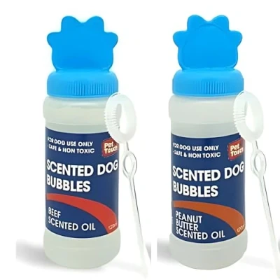 Image of 2 X 120 ml Blowing Bubbles for Dogs (Peanut Butter and Beef)