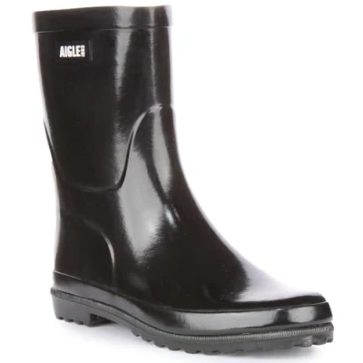 Image of Aigle Women&#039;s ELIOSA BOTTIL Noir Rain Boot, 10 UK