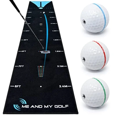 Image of Me and My Golf The Breaking Ball Putting Mat (11 FT), Black