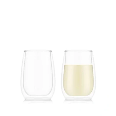 Image of BODUM SKAMAL Set of 2 Double Walled Wine Glasses Riesling 0.3 L