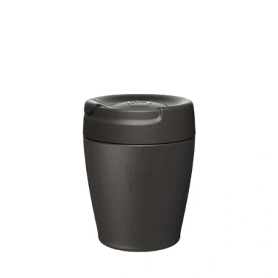 Image of KeepCup Traveller, Reusable Travel Mug Vacuum Insulated Stainless Steel Cup with Leakproof Sipper Lid 8oz/227ml Black
