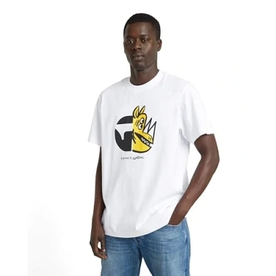 Image of G STAR Men&#039;s Rhino Cartoon Loose R T Shirt, White (White D25696 c336 110), XL