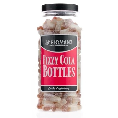 Image of Original Fizzy Cola Bottles Retro Sweets Gift Jar by Berrymans Sweet Shop Classic Sweets, Traditional Taste.