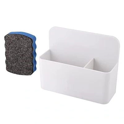 Image of Zocipro Magnetic Pen Holder with Whiteboard Eraser, Adjustable Dry Erase Marker for Whiteboard, Fridge, Refrigerator, Office, Home, School (White)