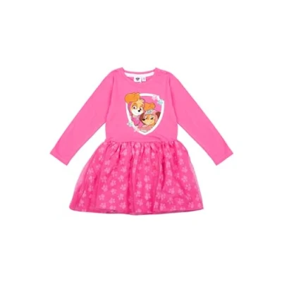 Image of Paw Patrol Dress for Girls Skye &amp; Everest Mesh Skirt Long Sleeve Pink (DE/NL/SE/PL, Numerical, 98, 104, Regular, Pink)