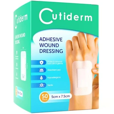 Image of Cutiderm Sterile Adhesive Wound Dressing 5cm x 7.5cm Box of 50