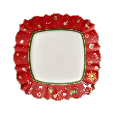 Image of Villeroy &amp; Boch Toy&#039;s Delight Square Dinner Plate, Red/Multicoloured, 28 x cm, Porcelain, One Size