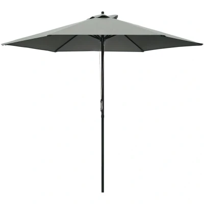 Image of Outsunny 2.8m Garden Parasol Umbrella, Round Outdoor Market Table Umbrella Sun Shade Canopy, Dark Grey