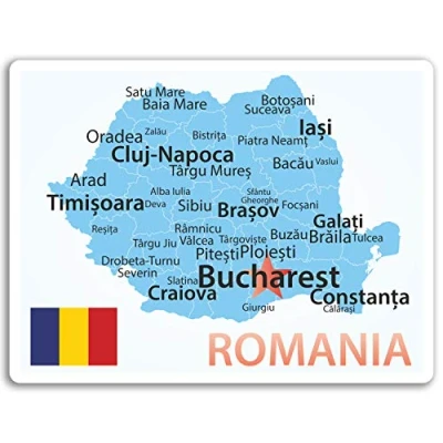 Image of 2 x 10cm Romania Map Vinyl Stickers Travel Flag Sticker Laptop Luggage #17208 (10cm Wide)
