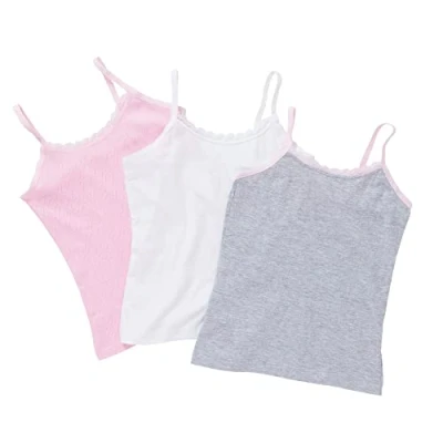 Image of Just Essentials Girls Back to School 3 or 5 Pack Cami Tops Vests Plain UK Seller Pointelle 7/8 Years