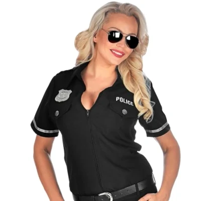 Image of Widmann 09052 Policewoman Blouse, Schwarz, L XL