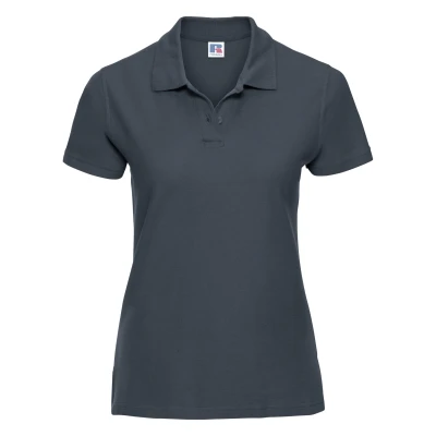 Image of Russell Athletic Europe Womens/Ladies Ultimate Classic Cotton Short Sleeve Polo Shirt (French Navy) Navy/Blue Size X Small