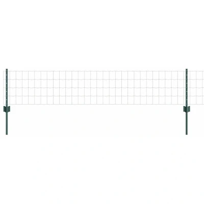 Image of vidaXL Euro Fence with 11 U Posts Green 1x25 m Steel