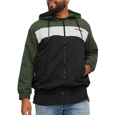 Image of Jack &amp; Jones Jjerush HOOD Windbreaker, Men&#039;s, Size: XL, Forest night
