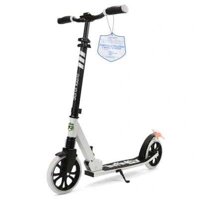Image of SereneLife, Scooter, Kids Scooters, Scooter for Ages 8 12, Girls Boys Stunt Scooters Teenagers 11 15, Folding Kick Adult W/Big Wheels, (White)