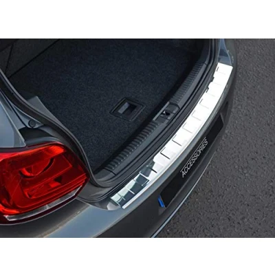 Image of Chrome Bumper Protector Sill Trim Cover To Fit Polo (09 17)