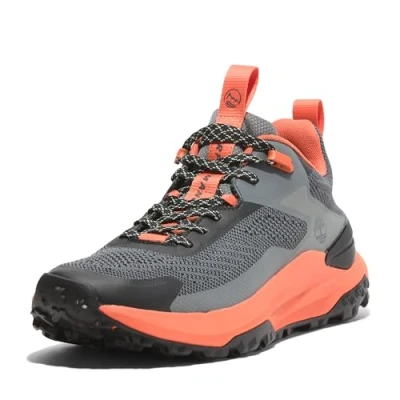 Image of Timberland Men&#039;s Motion Access Hiking Boot, Medium Grey Knit W Orange, 9.5 UK