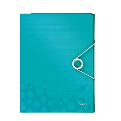 Image of Leitz Organiser File, Elastic Band Fastener, Ice Blue, WOW Range, 46360051