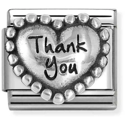 Image of Nomination Heart with Dots Thank You Charm