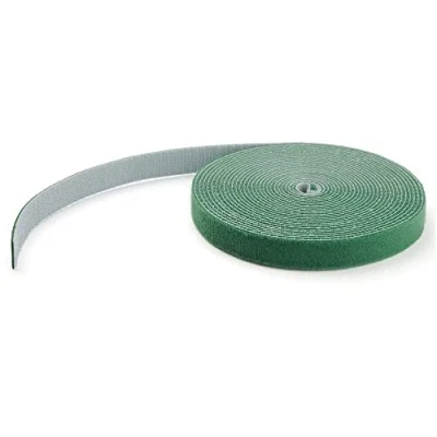 Image of StarTech.com 25ft Hook and Loop Roll Cut to Size Reusable Cable Ties Bulk Industrial Wire Fastener Tape /Adjustable Fabric Wraps Green / Resuable Self Gripping Management Straps (HKLP25GN)